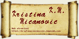 Kristina Mićanović vizit kartica